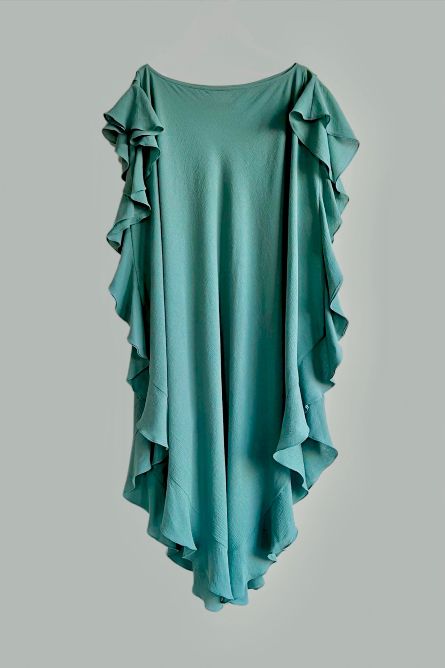 Ruffle Kaftan with Half Moon belt Jade {Made to Order}
