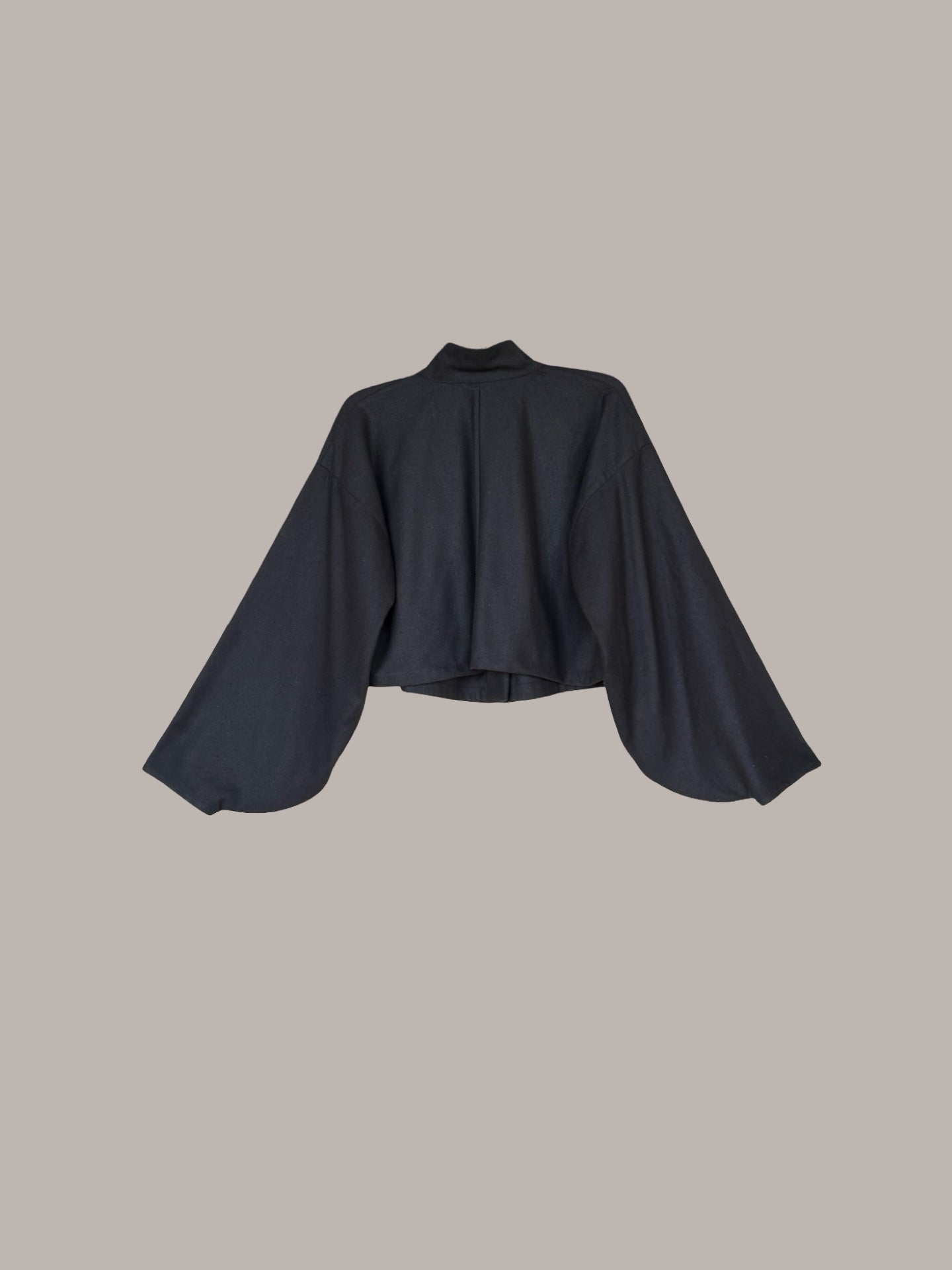 Kimono Jacket Raw Silk Black Kohl
