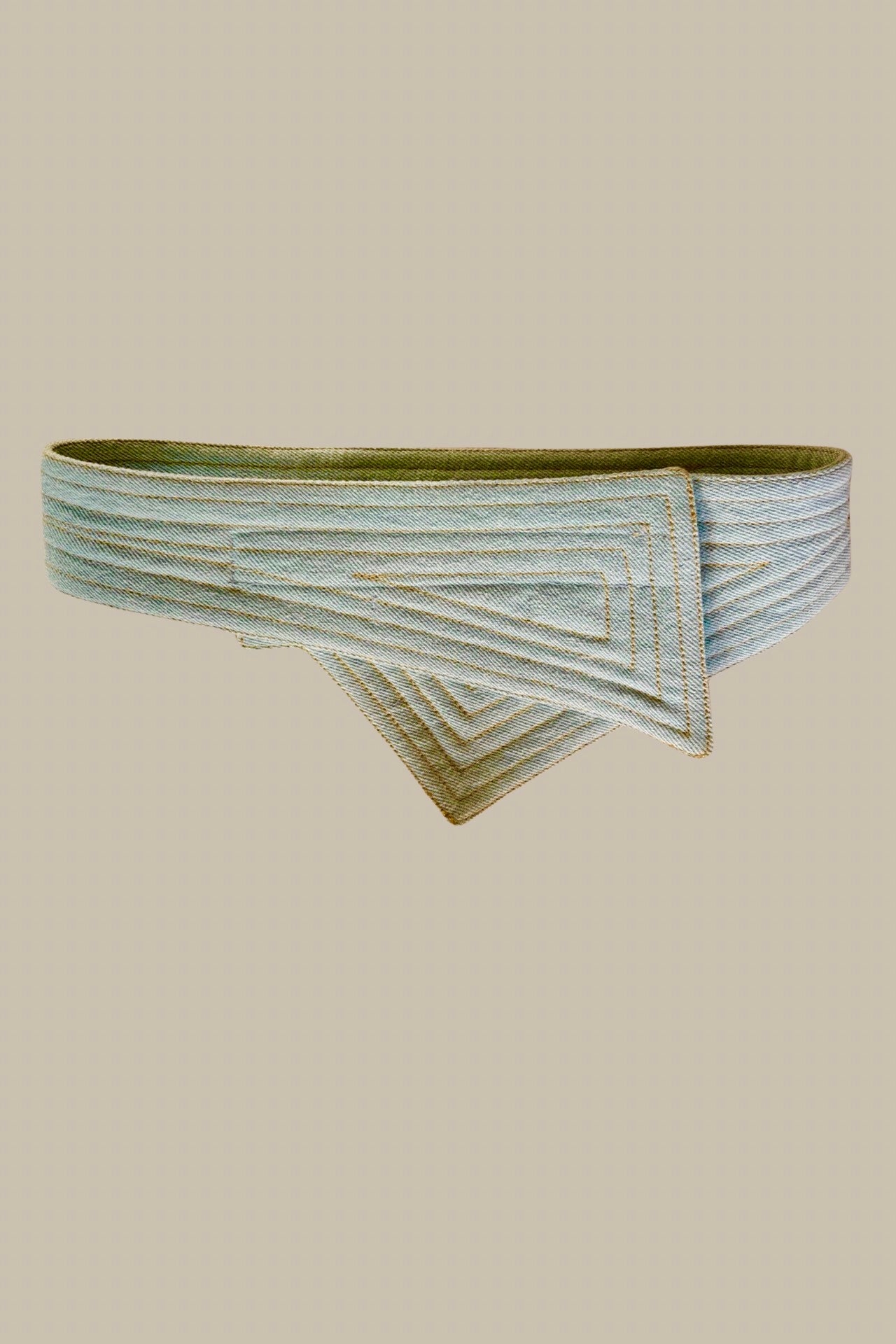 Reversible Asymmetrical Indigo Denim Belt in Oxide Blue