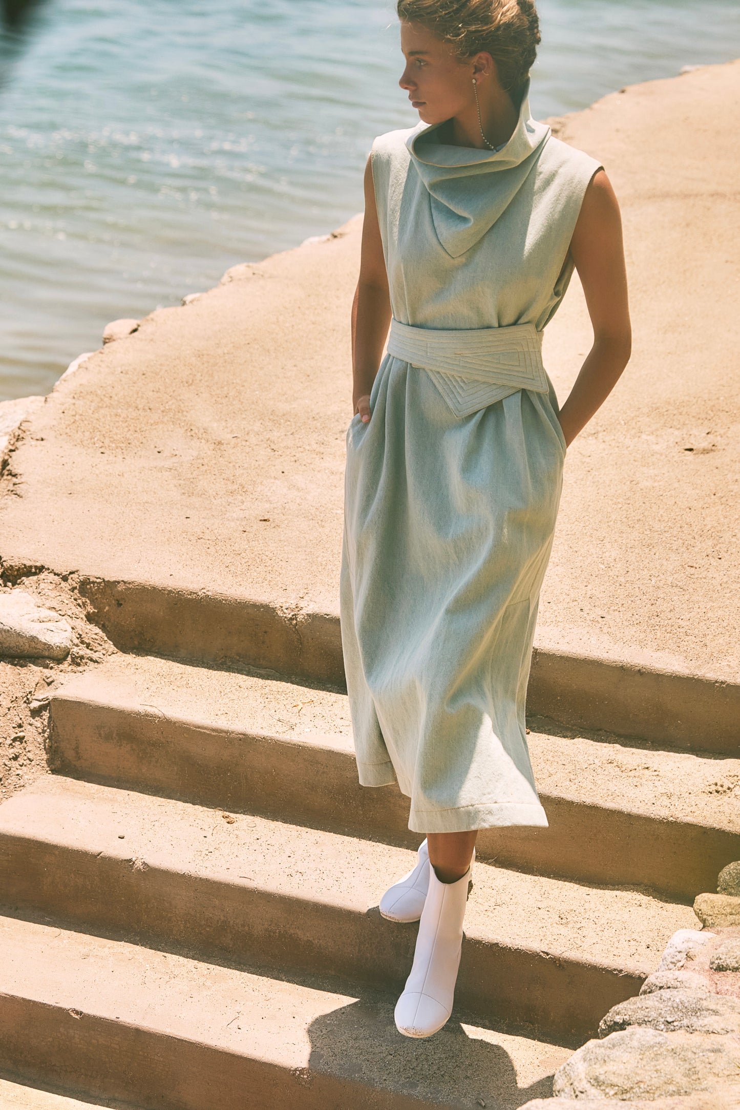 Ninja Shift Dress in Oxide Blue Denim {Made to Order}