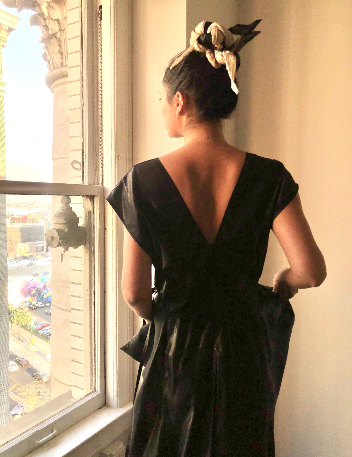 Origami Propeller Dress White Cotton {Made to Order}