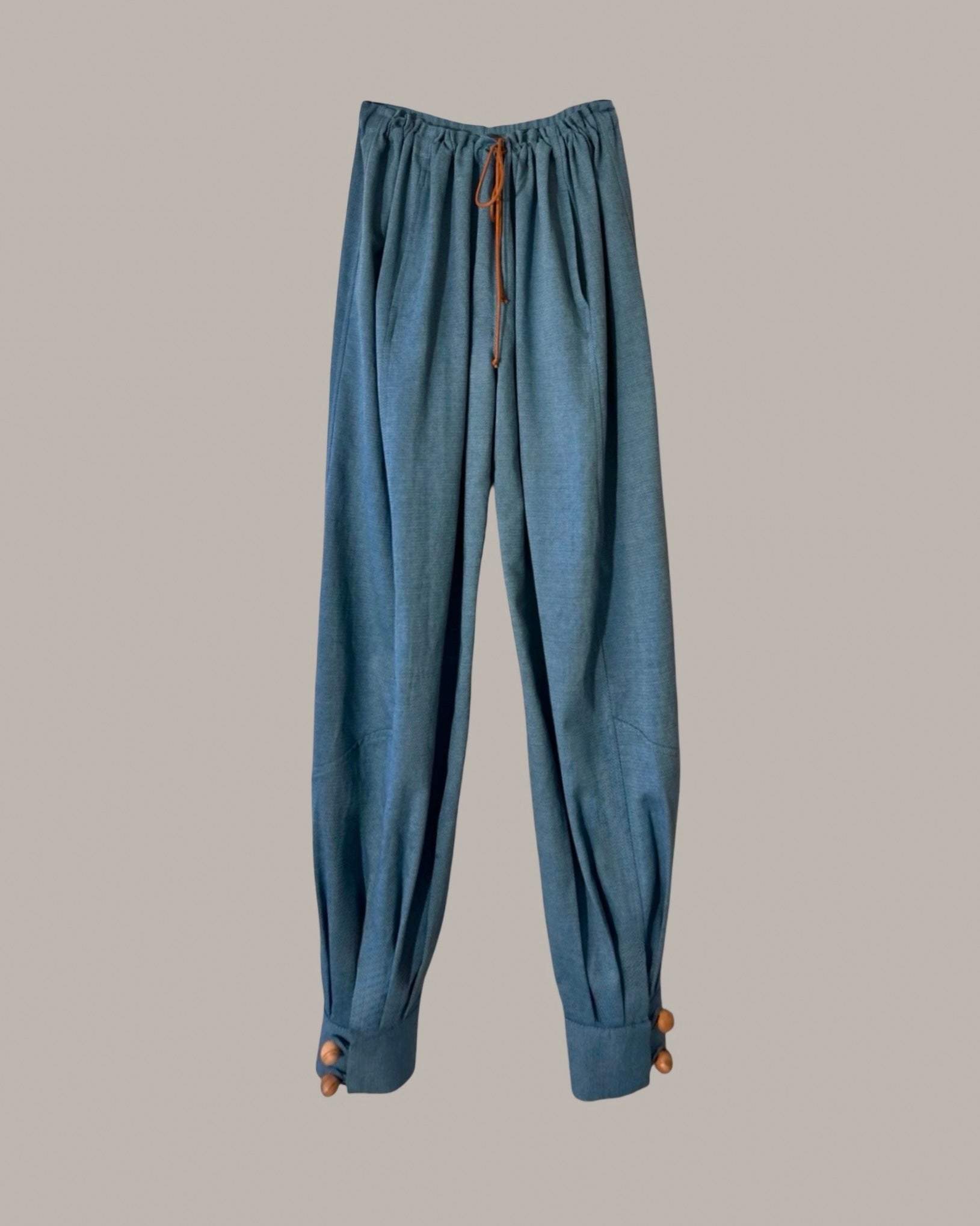 Cuffed Pantaloon in Piqué Denim {Made to Order} – electric feathers