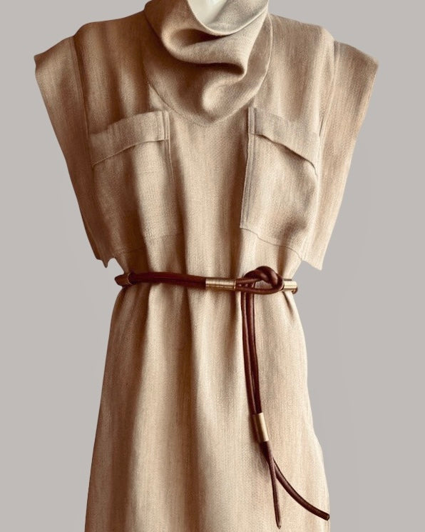 Abacus II Belt Cognac Leather & Brass