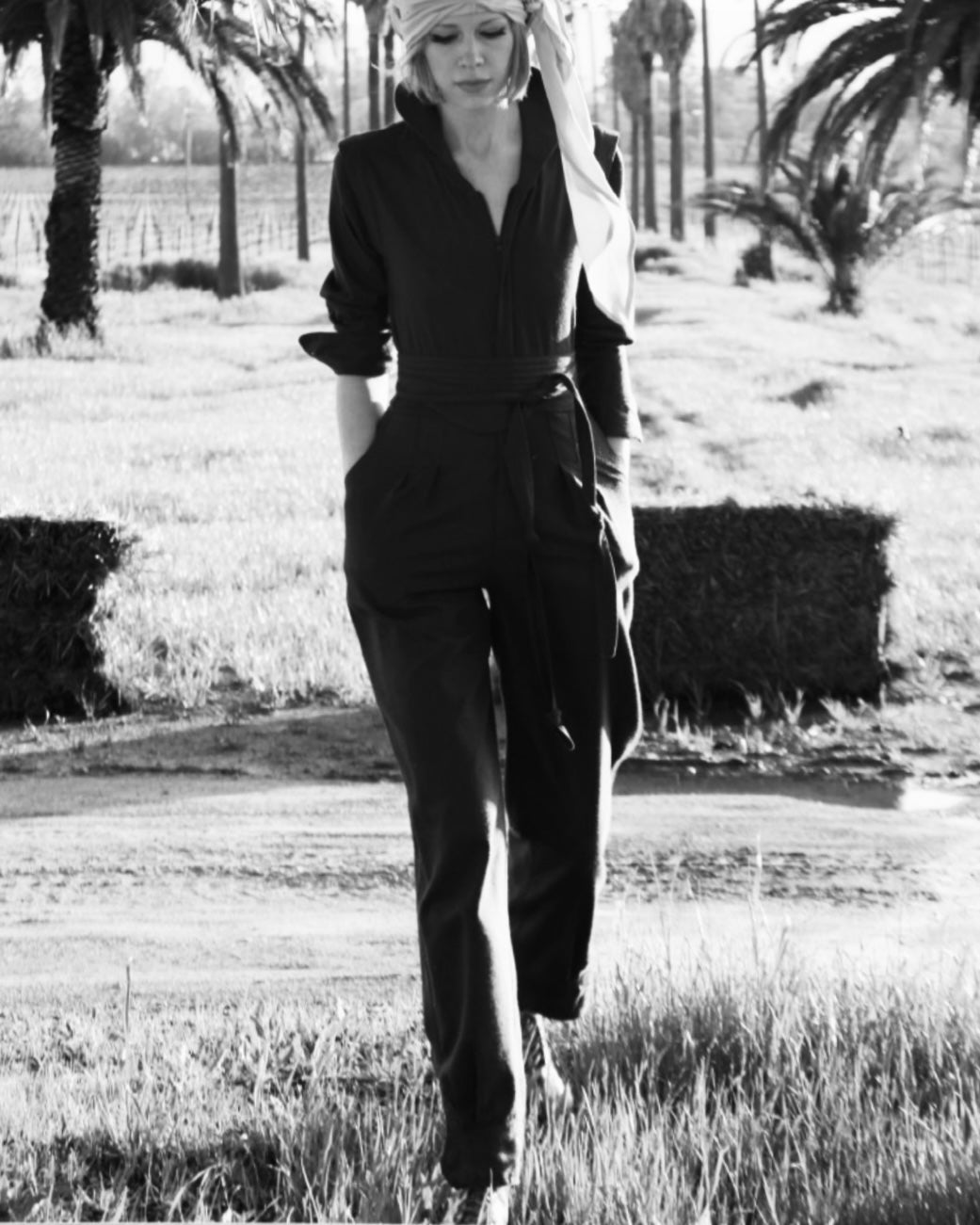 Samurai Jumpsuit Black Kohl Raw Silk {Made to Order}