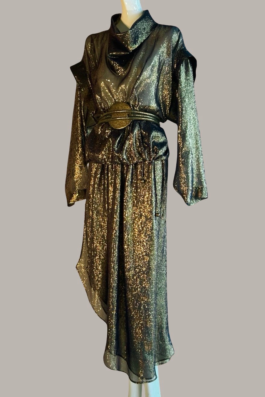 Ninja Pullover Black Gold Silk Lame (Made to Order)