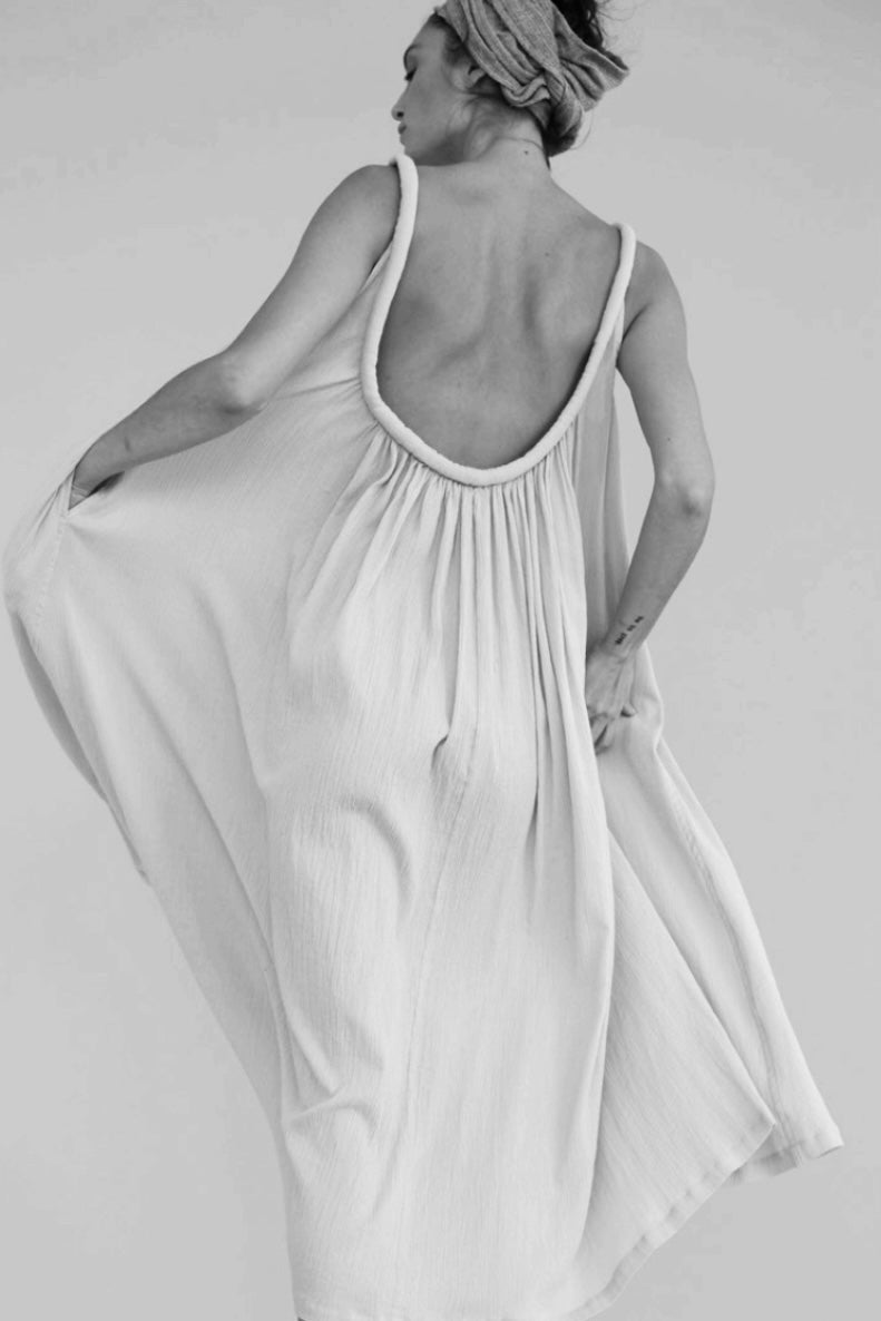 Sahara Chemise Dress French Blue Cotton Gauze