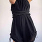 Infinite Rope Shorts Jumpsuit Black Cotton {Made to Order}
