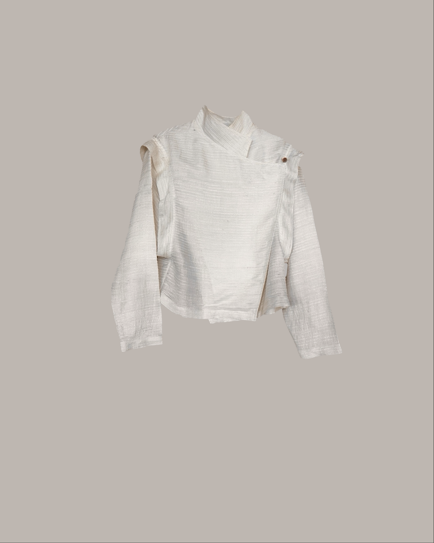 Aion Jacket Blouse in Silk Tussah Stripe {Made to Order}