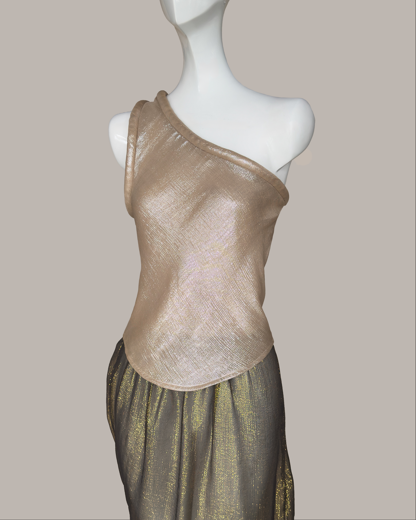 Eden Top Beige/Silver Silk Lame’ {Made to Order}