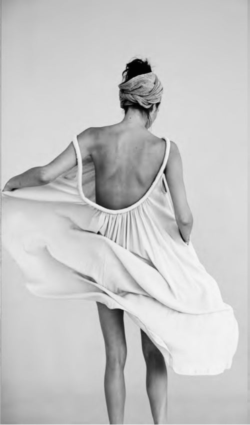 Sahara Chemise Dress in Black Onyx Parachute Silk {Made to Order}