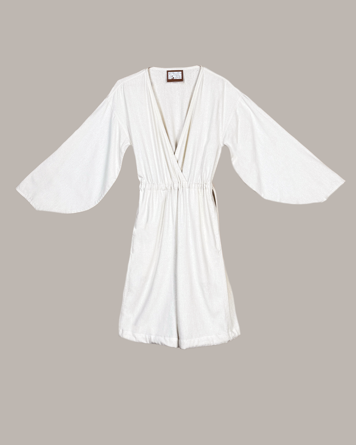 Kimono Jumpsuit Shorts Ivory Cream Raw Silk {Made to Order)