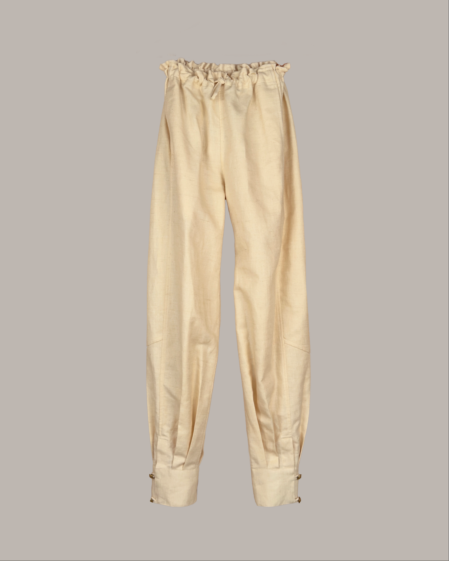 Cuffed Pantaloon in Ecru Linen & Hemp
