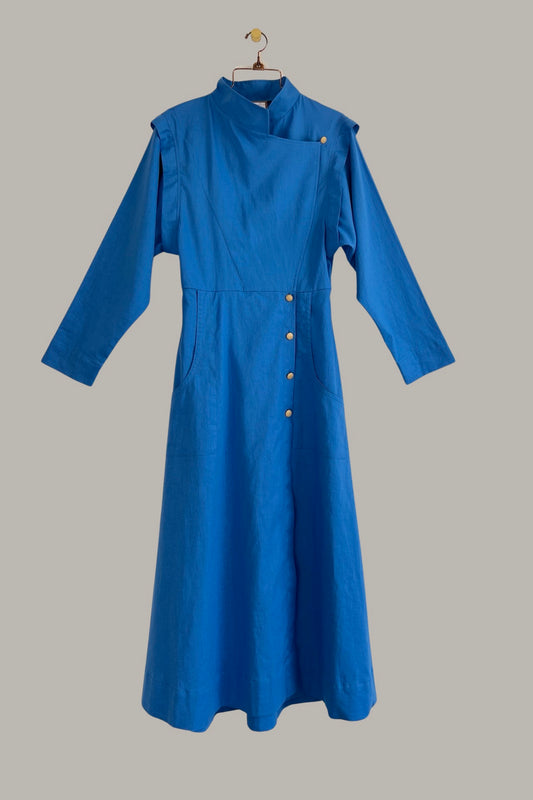 Voyage Coat Dress French Blue Linen/Cotton