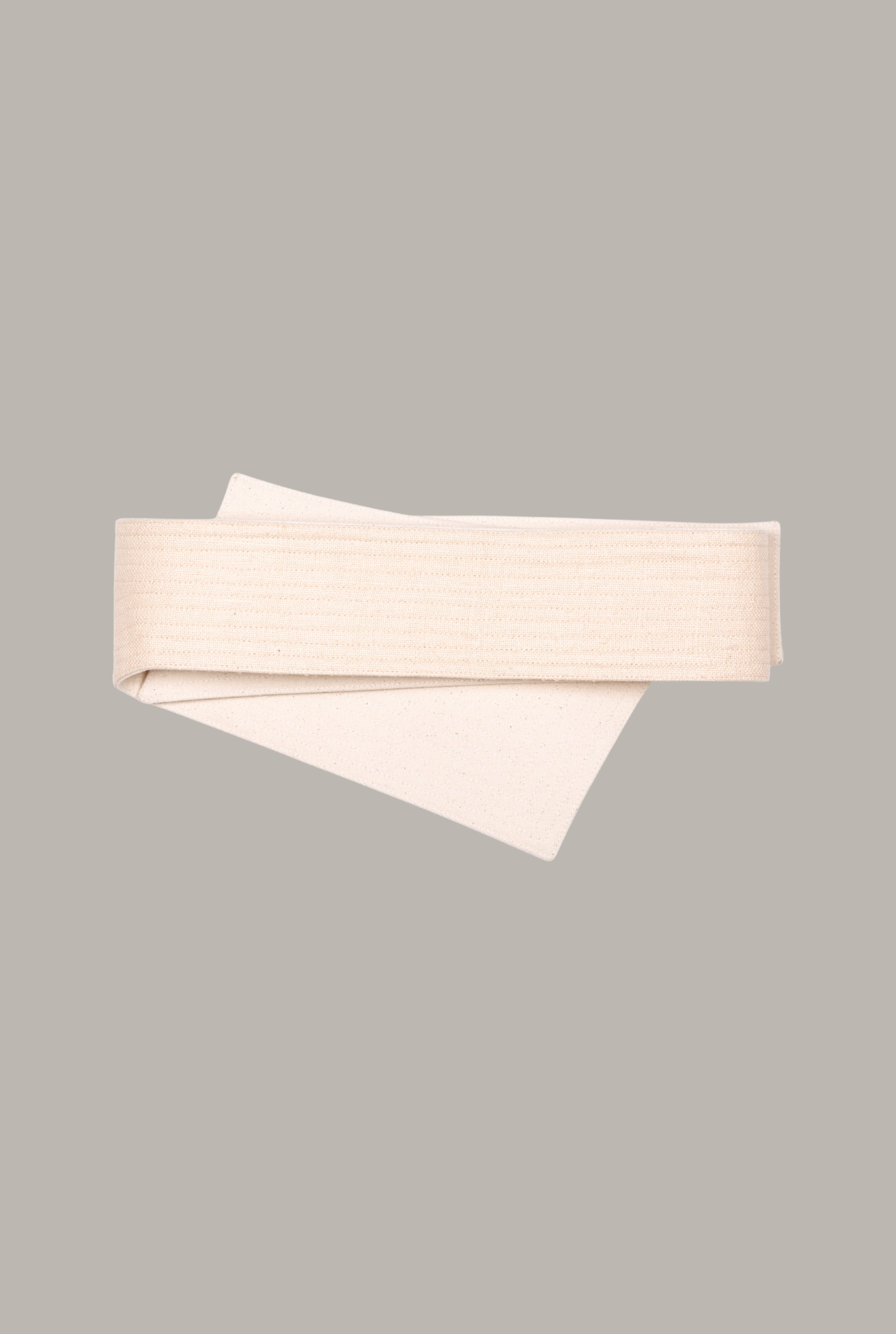 Reversible Quilted Asymmetrical Belt Natural Cream Cotton Canvas