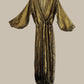 Kimono Jumpsuit Black & Gold Silk Chiffon Lame’