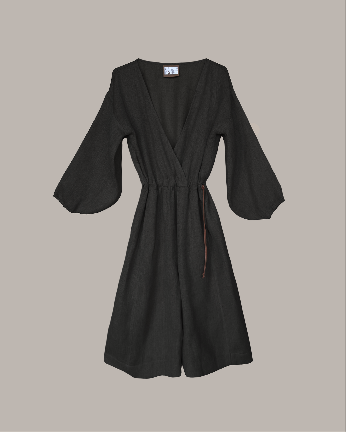 Yama Gaucho Jumpsuit Black Linen {Made to Order}