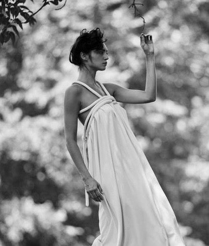 Infinite Rope Dress Indigo Raw Silk {Made to Order}