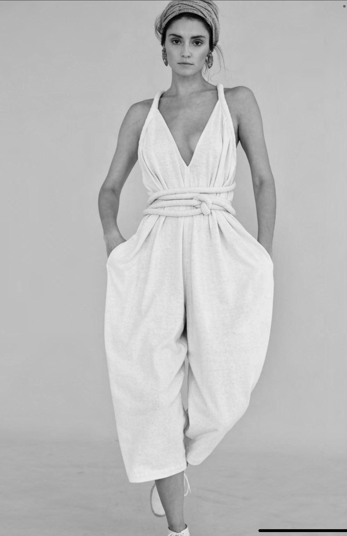 Infinite Rope Jumpsuit in Ivory Cream Raw Silk {Made to Order}