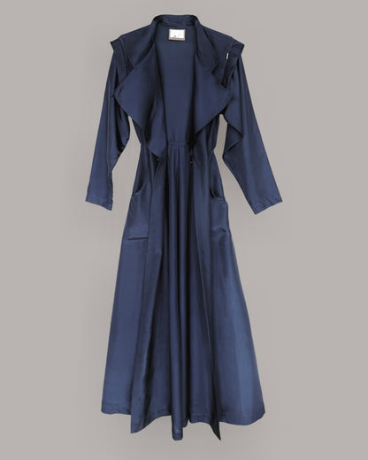 Voyage Coat Dress Midnight Blue Parachute Silk {Made to Order}