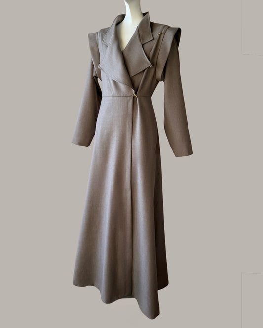 Voyage Coat Dress Almond Wool Flannel {Made to Order}