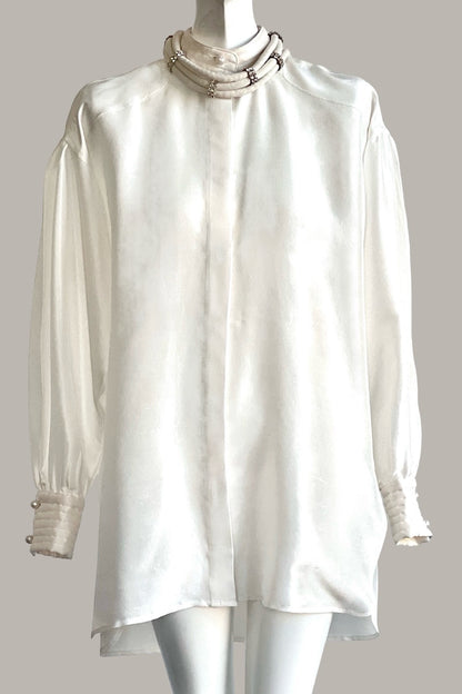 Paisano Blouse Pearl Silk Shantung {Made to Order}