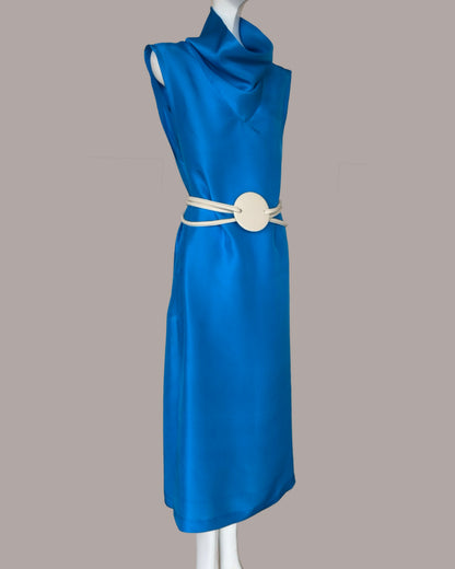 Ninja Shift Dress in Cadmium Blue Textured Silk {Made to Order}