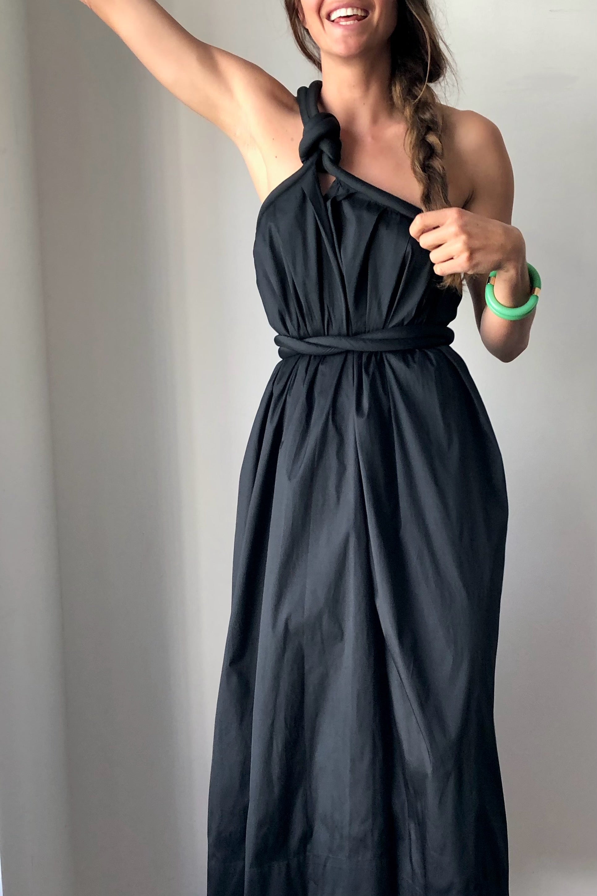 Long Black Taffeta Dress