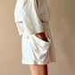 Traveling Pocket Mini Skirt Ivory Raw Silk