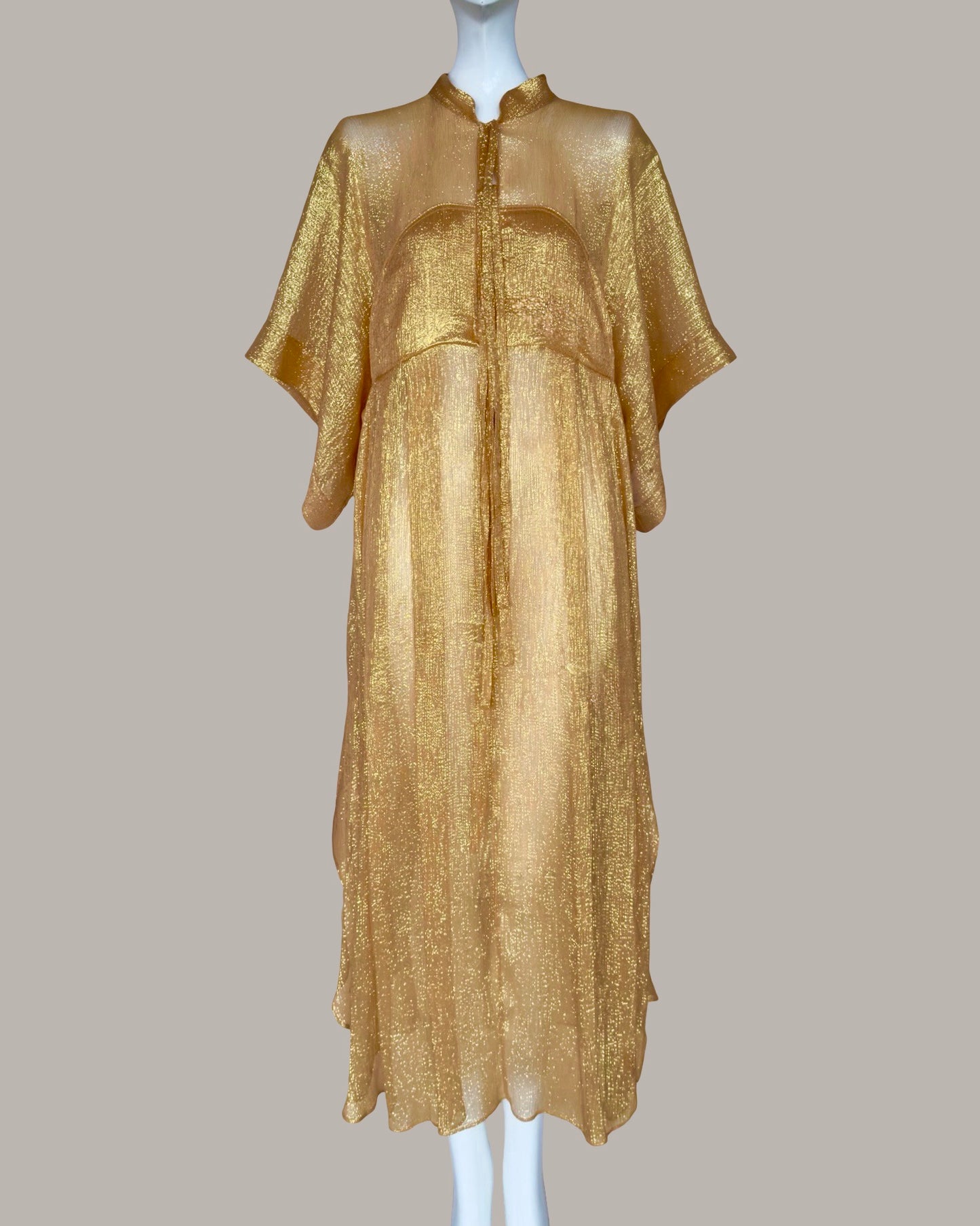 Dynasty Kaftan Gold Silk Lamé {Made to Order}