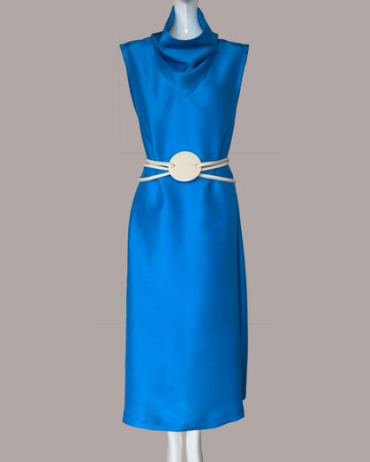 Ninja Shift Dress in Cadmium Blue Textured Silk {Made to Order}