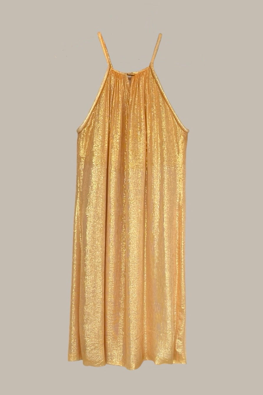 Convertible Paros Dress Egyptian Gold Silk Chiffon Lamé {Made to Order}