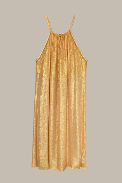 Convertible Paros Dress Egyptian Gold Silk Chiffon Lamé {Made to Order}