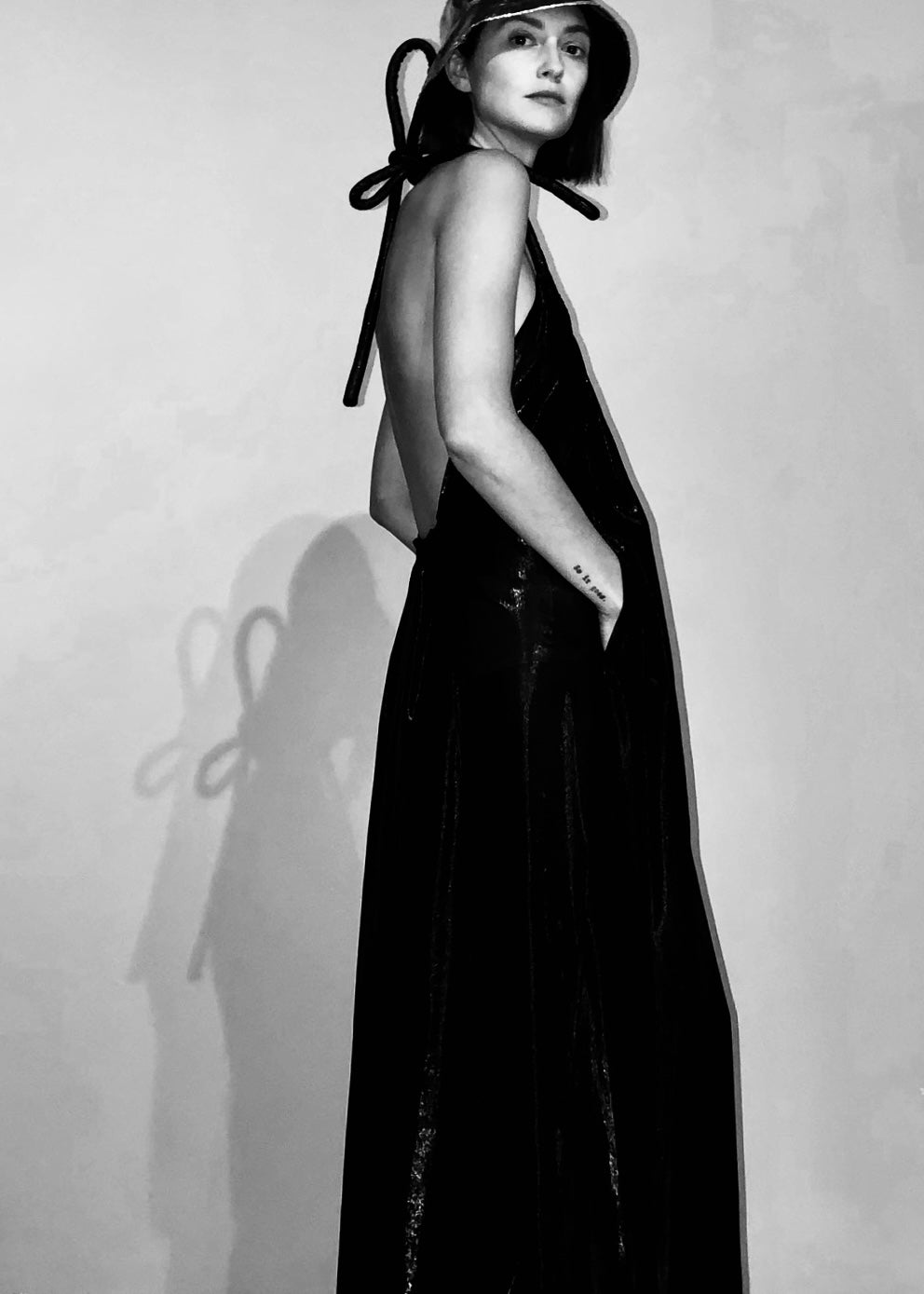 Swan fold Gown Silk Lamé {Made to Order}