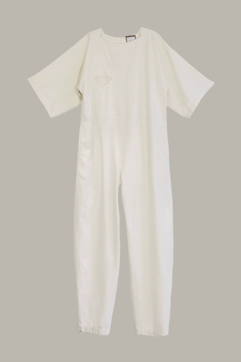 Boat Jumpsuit Ivory Cream Raw Silk