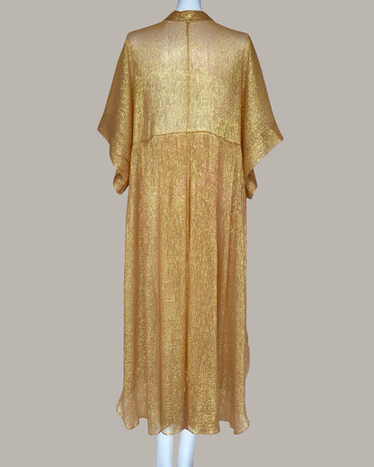 Dynasty Kaftan Gold Silk Lamé {Made to Order}