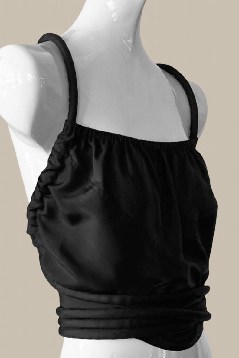 Infinite Halter Black Parachute Silk