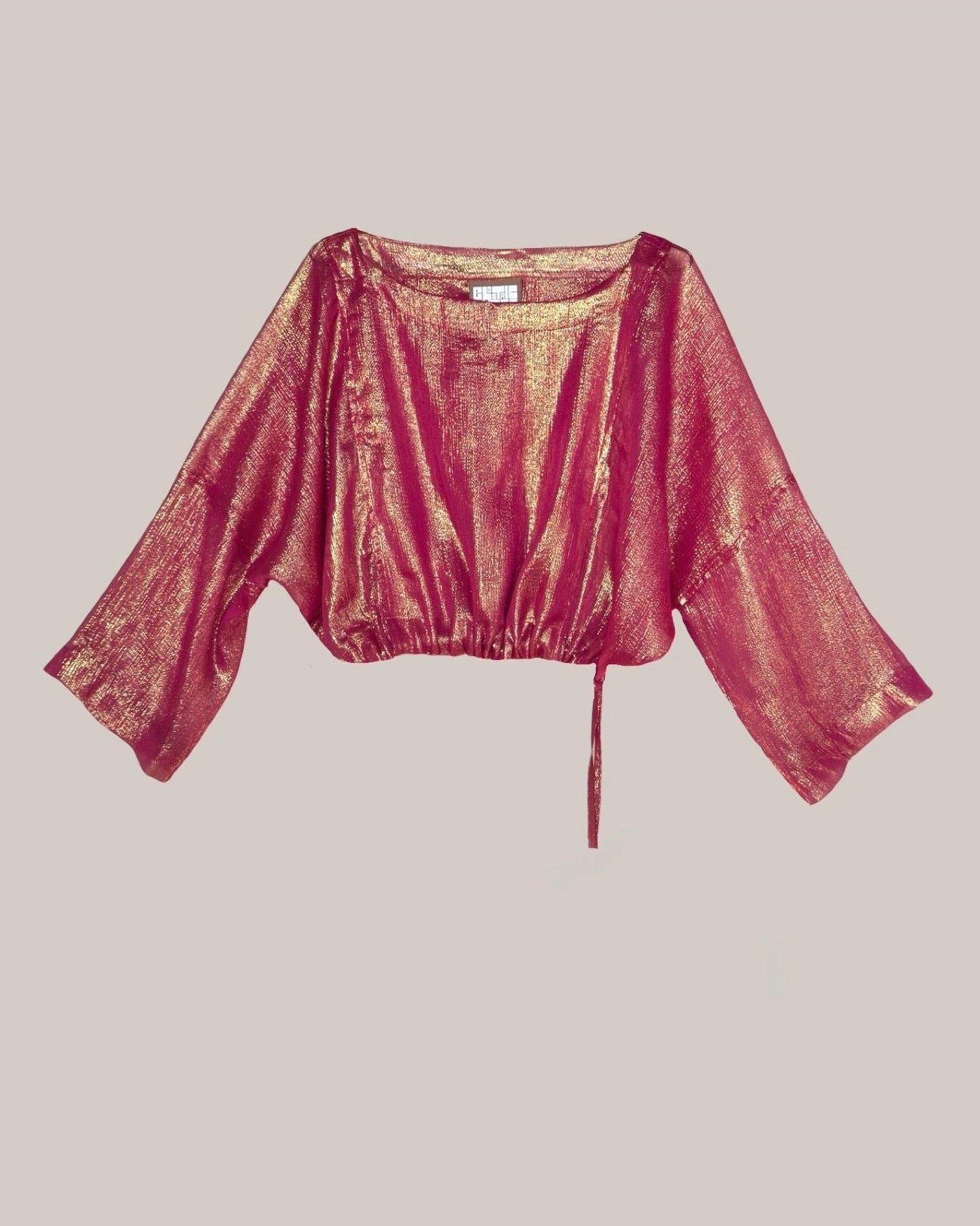 Moonrise Drawstring Pullover Raspberry Silk Lame’ {Made to Order}