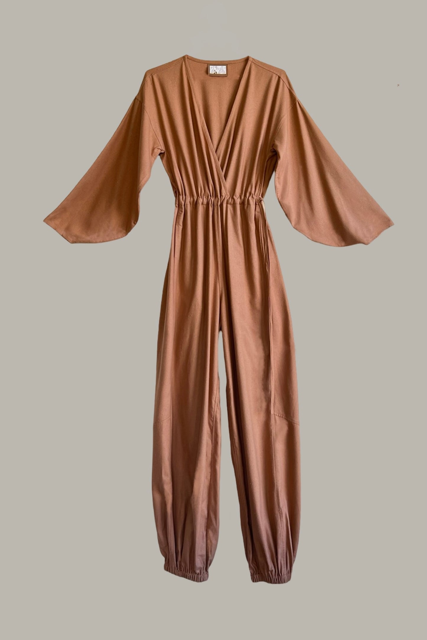 Kimono Jumpsuit in Clay Raw Silk {Made to Order}