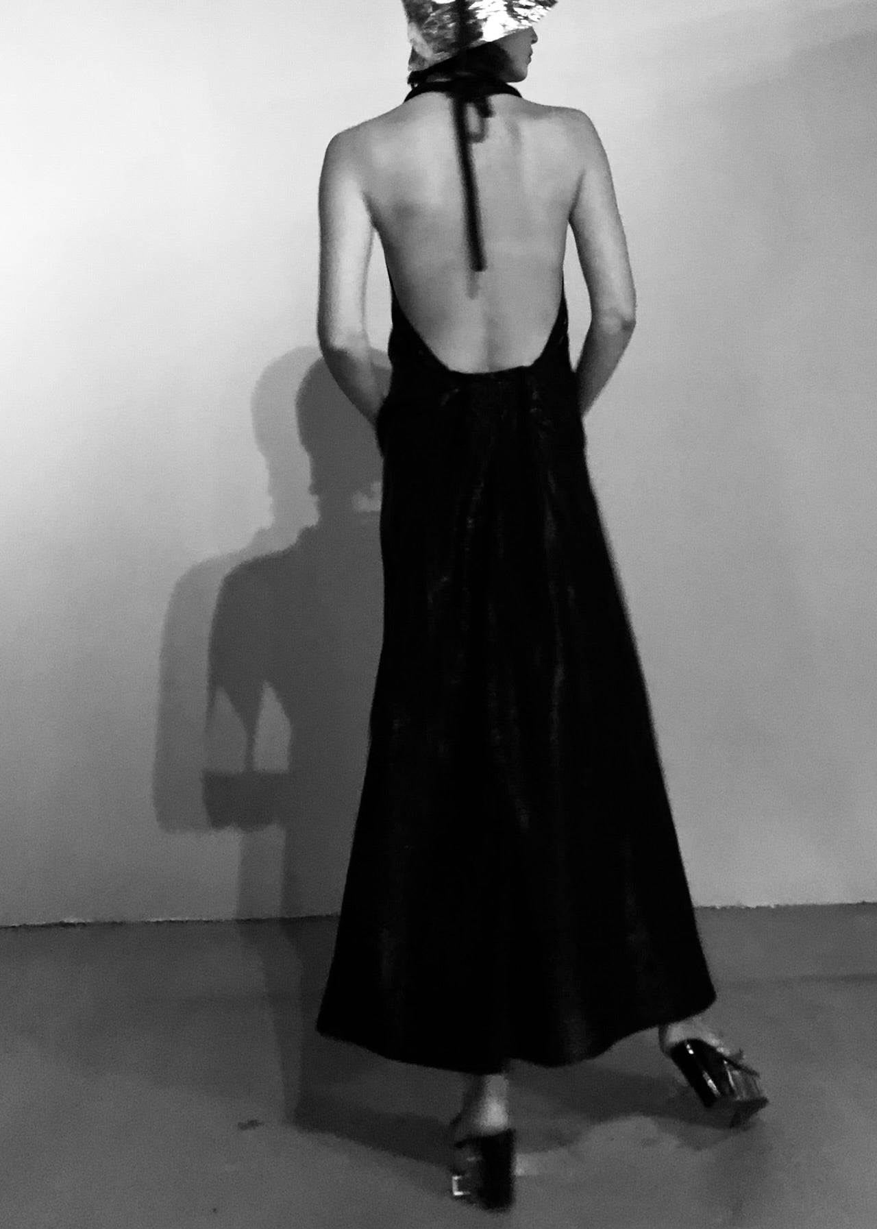 Swan fold Gown Silk Lamé {Made to Order}