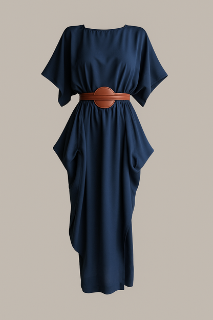 Boat Dress Midnight Blue Parachute Silk {Made to Order}