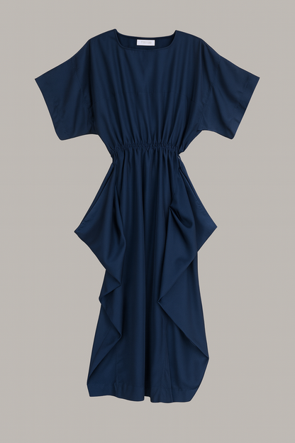 Boat Dress Midnight Blue Parachute Silk {Made to Order}