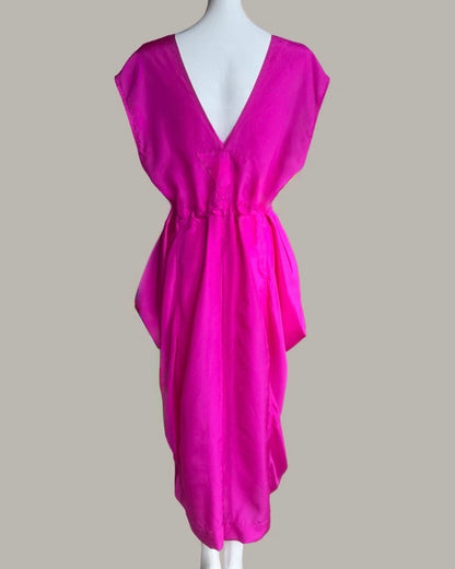 Origami Propeller Dress Fuchsia Parachute Silk {Made to Order}