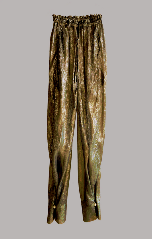 Transformer Trouser Black Gold Silk Lame’ {Made to Order}