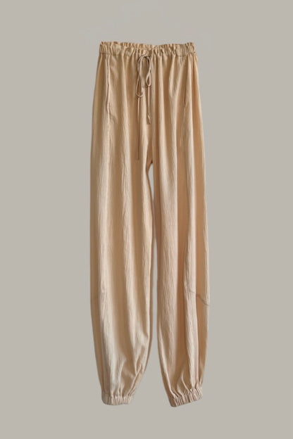 Genie Pant Beige Cotton Gauze