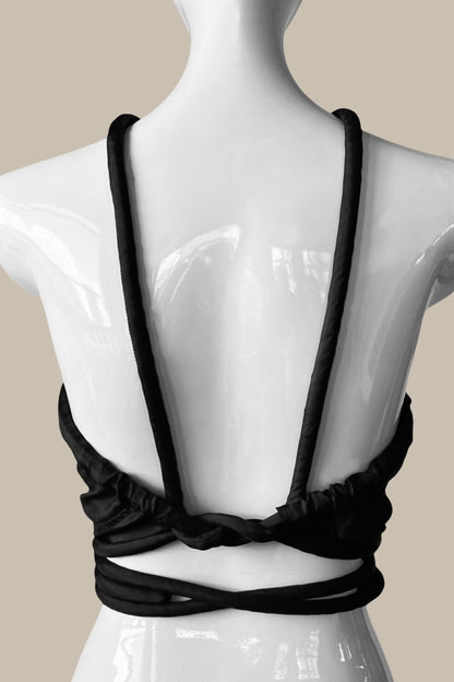 Infinite Halter Black Parachute Silk