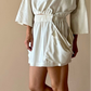 Traveling Pocket Mini Skirt Ivory Raw Silk