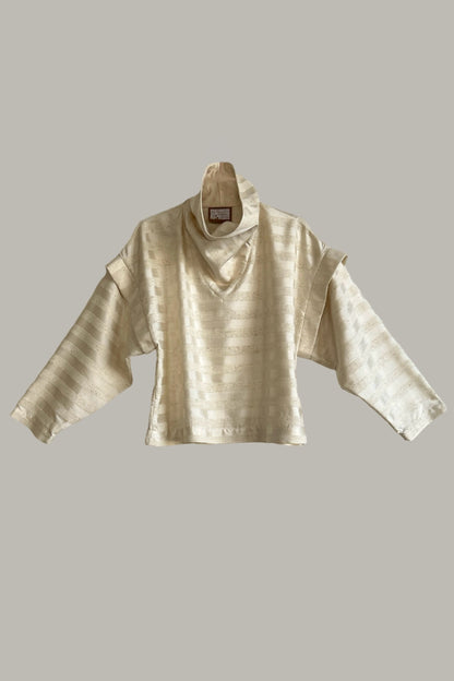 Ninja Pullover Pearl Striped Raw Silk