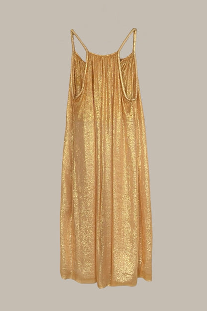 Convertible Paros Dress Egyptian Gold Silk Chiffon Lamé {Made to Order}