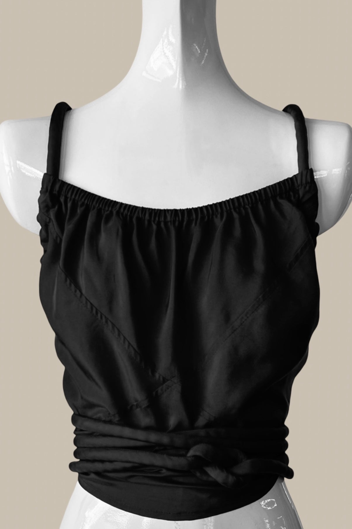 Infinite Halter Black Parachute Silk