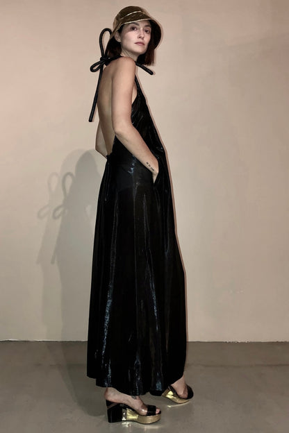 Swan fold Gown Silk Lamé {Made to Order}